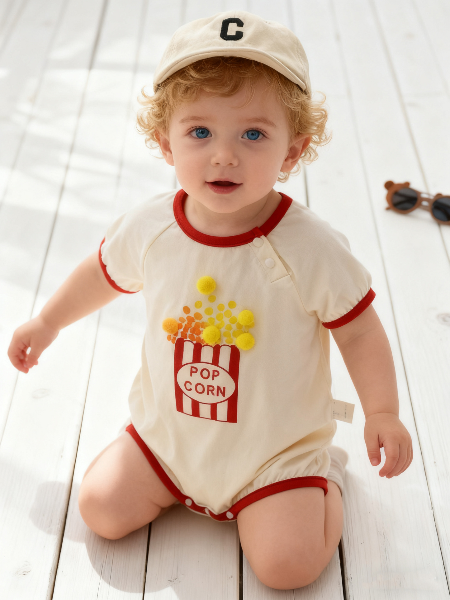 Popcorn Daily Romper (Size 90)