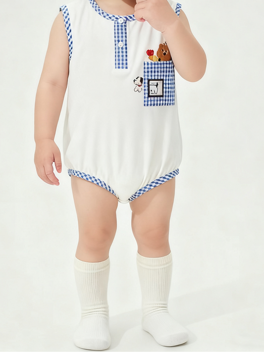 Bear & Puppy Romper (Size 73)
