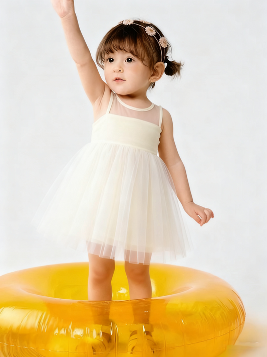 Floral Petal Mesh Dress