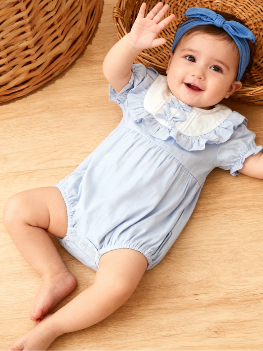 Pastel Baby Girl Ribbon Romper