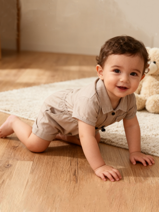 Brown Buttoned Boy Overall (Size 66&73)