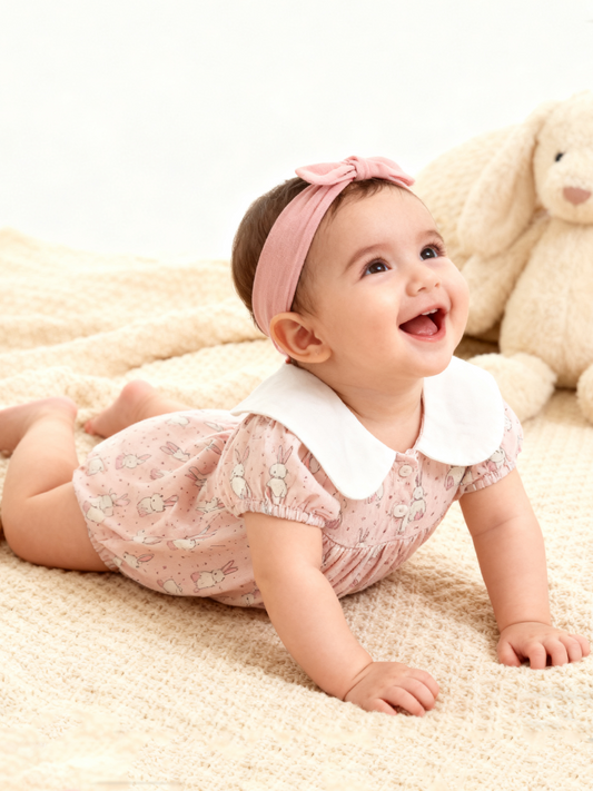 Bunny Print & Ear Romper (Size 73&80)
