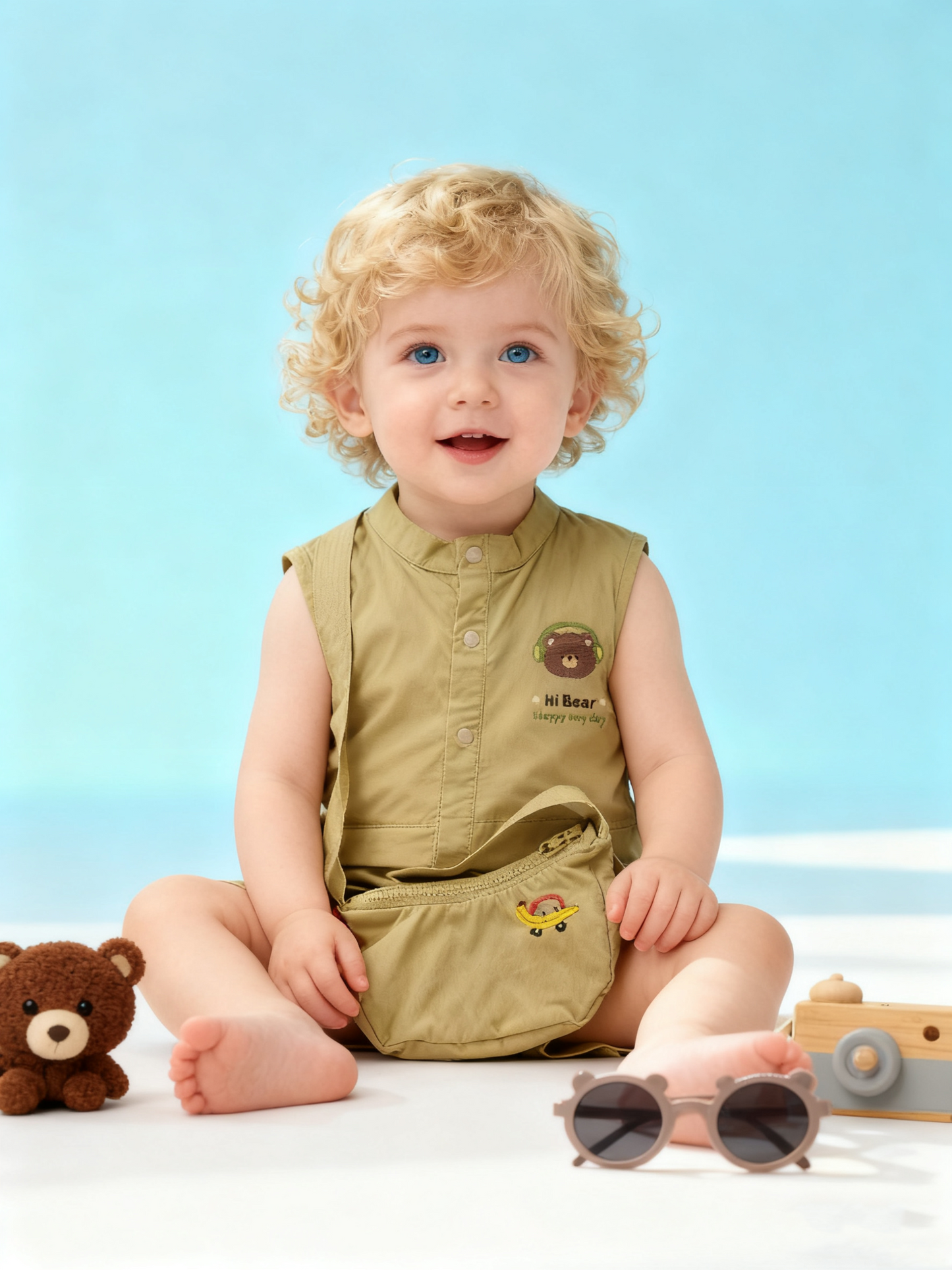 Matcha Bear Romper with Bag