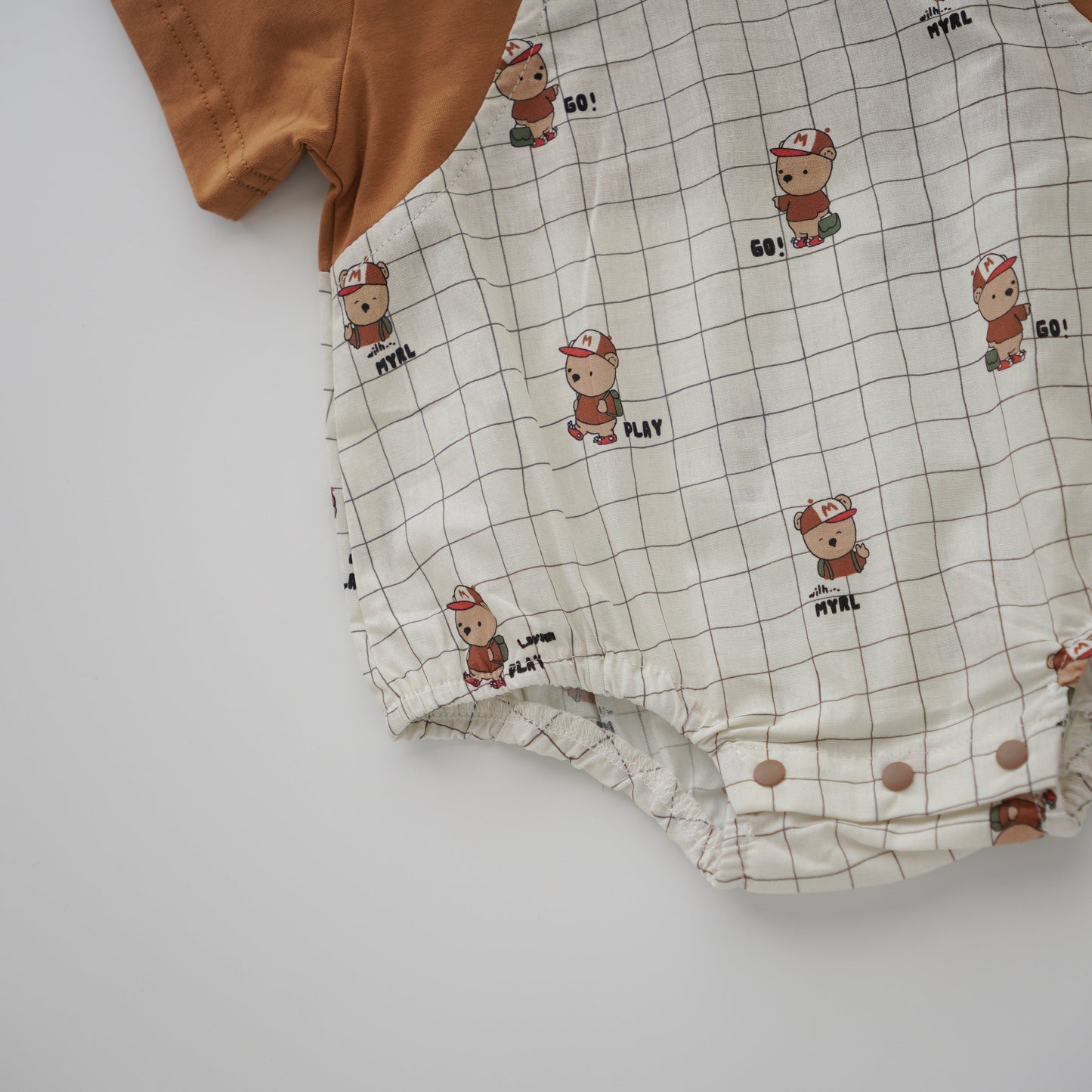 Contrast Bear Romper in Brown (Size 66&73)