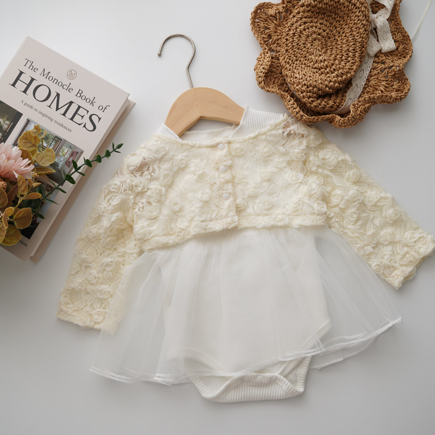 Basic Romper with Lacey Outer Set