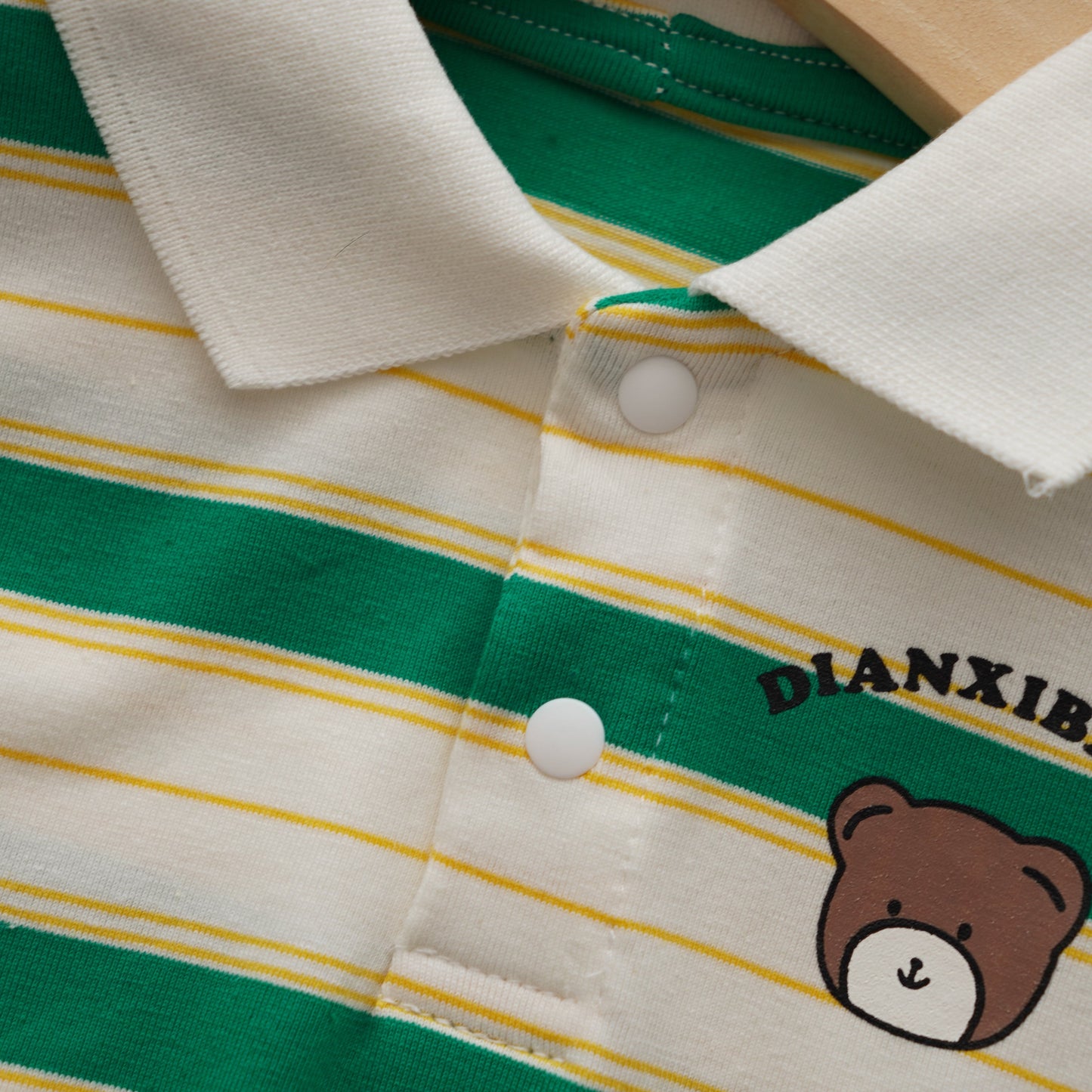 Line Bear Romper in Green (Size 90)