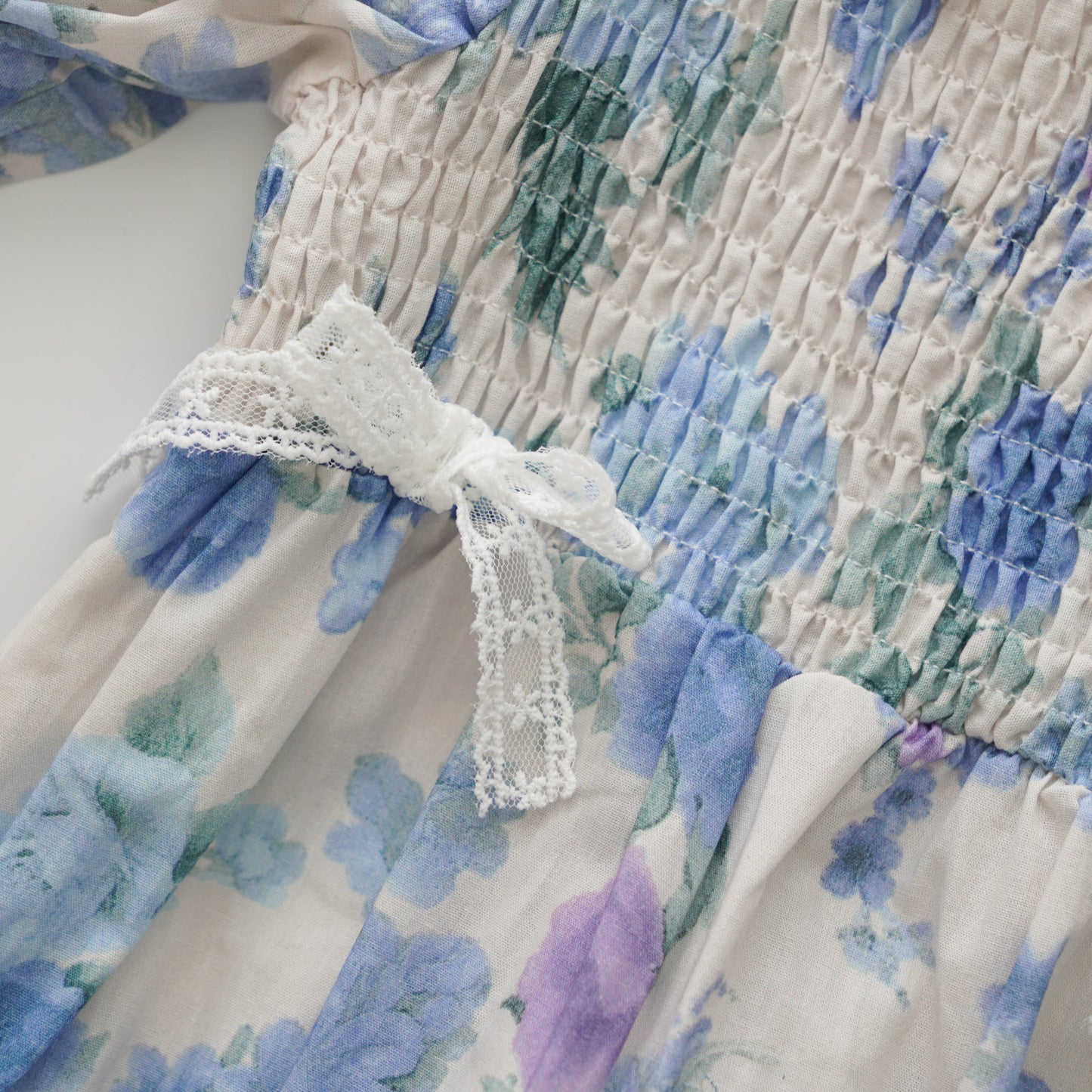 Puff Sleeves Blue Romper (Size 66)