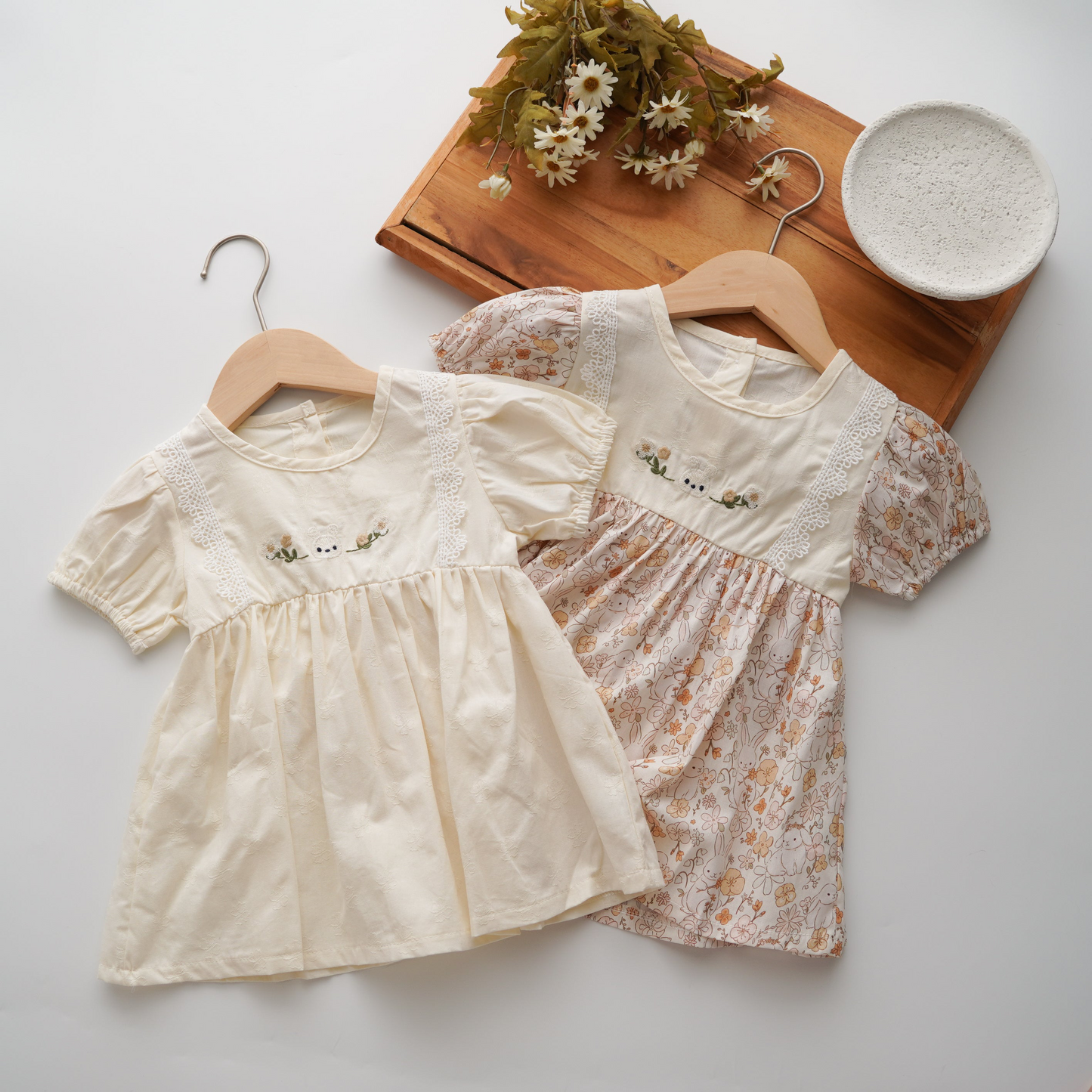 Summer Rabbit Puff Sleeves Dress