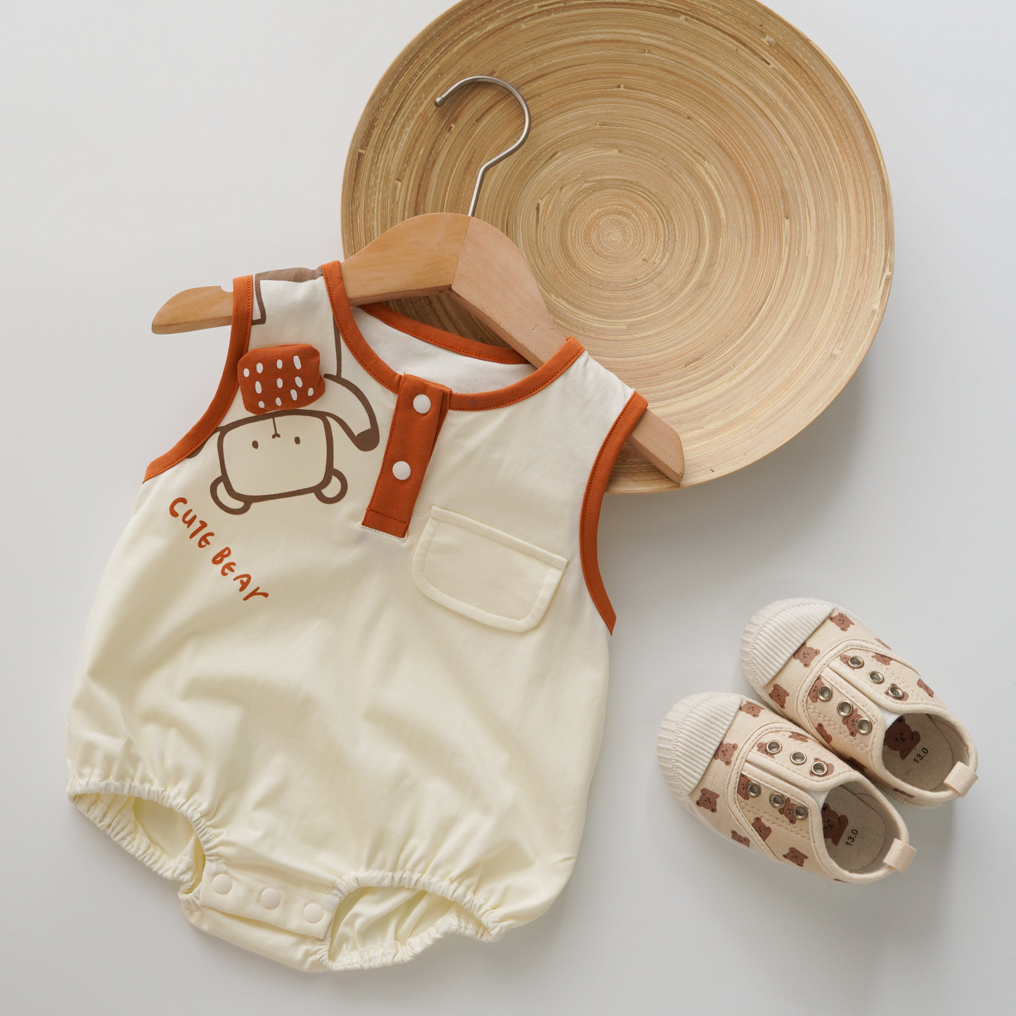 3D Cute Bear Sleeveless Romper