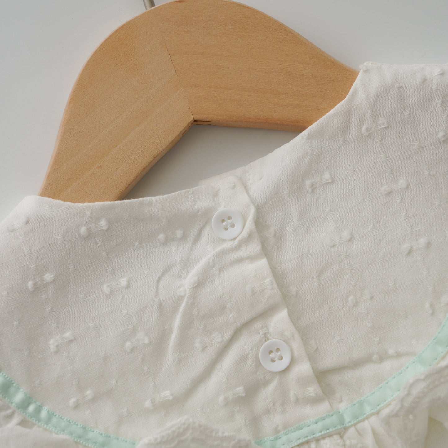 Plain White Dress with Ribbon Details (Size 110&120)