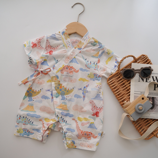 Dinosaur Overlap Romper (Size 80)