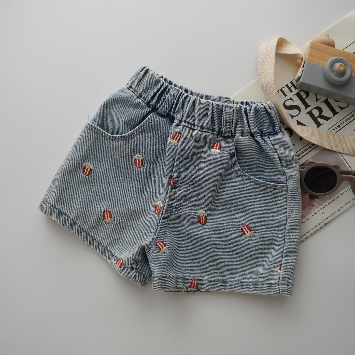 Popcorn Design Denim Pants (Size 130)