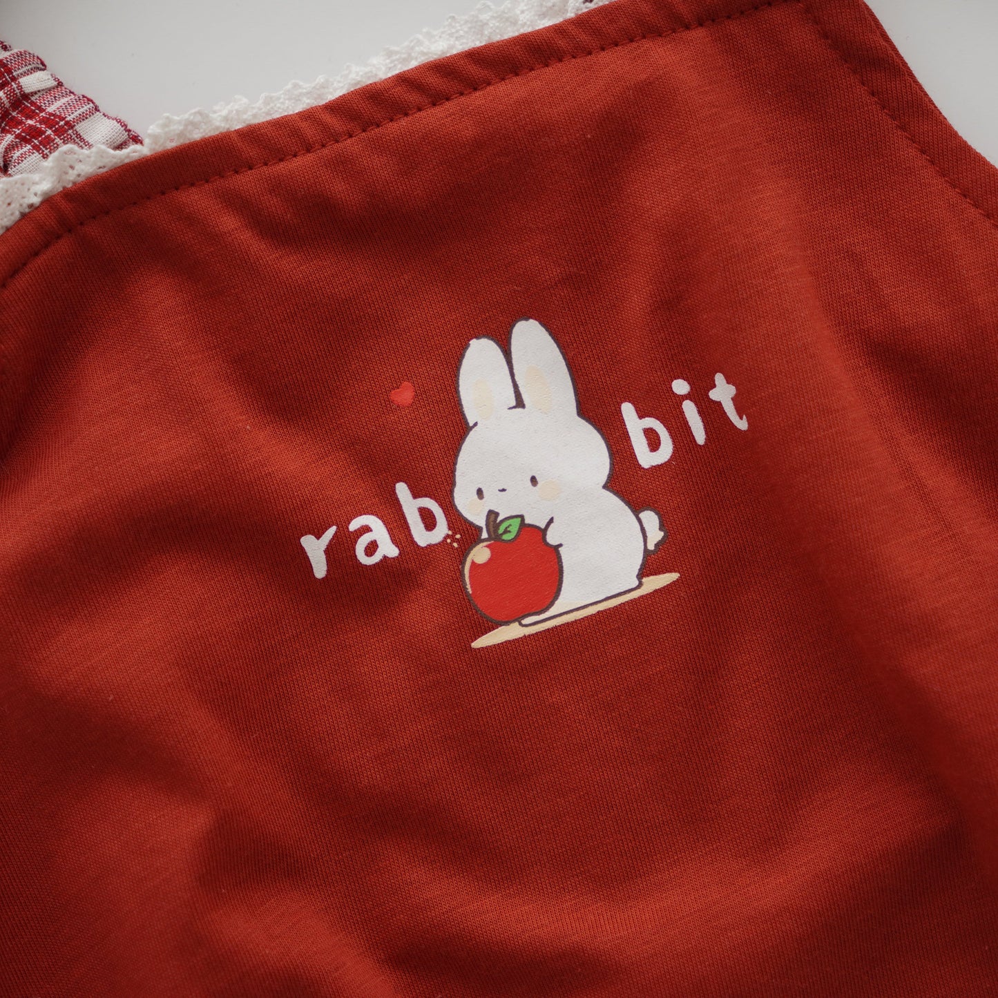 Apple Bunny in Red Romper with Hairband