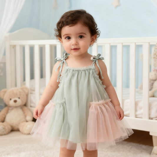 Self-tie Mesh Mini Mesh Dress (Greyish Blue Size 73)